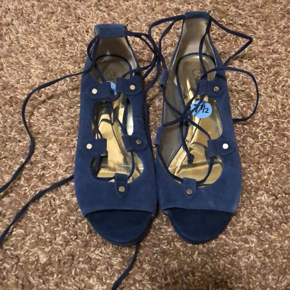 Lace-up ballet flats